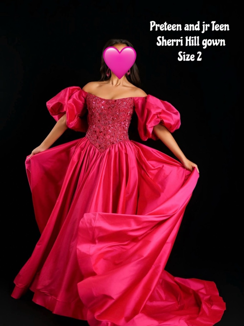 Sherri Hill Off-Shoulder Ball Gown in Hot Pink